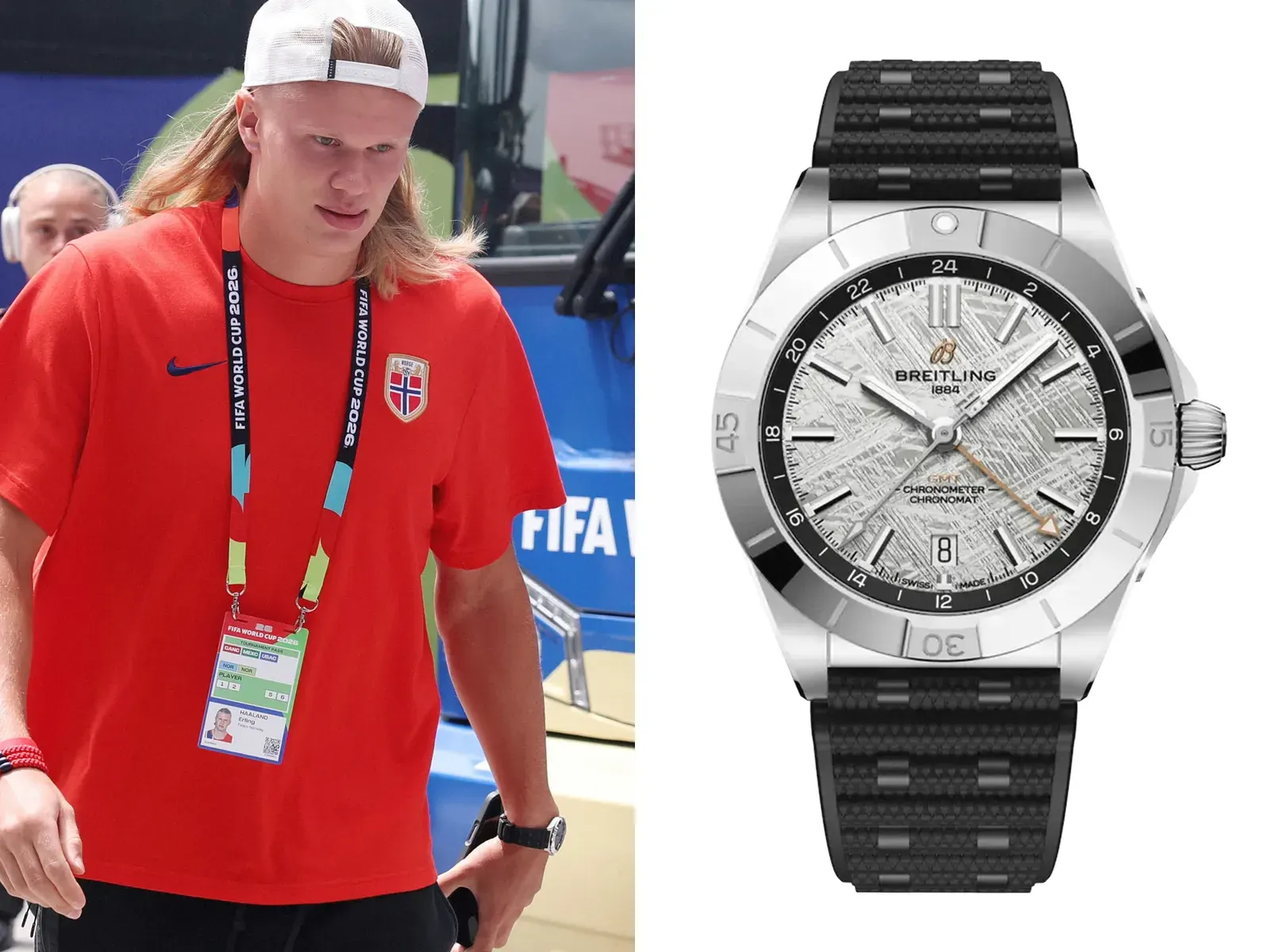 Эрлинг Холанд показал часы Breitling: лимитка с его именем и версия из красного золота